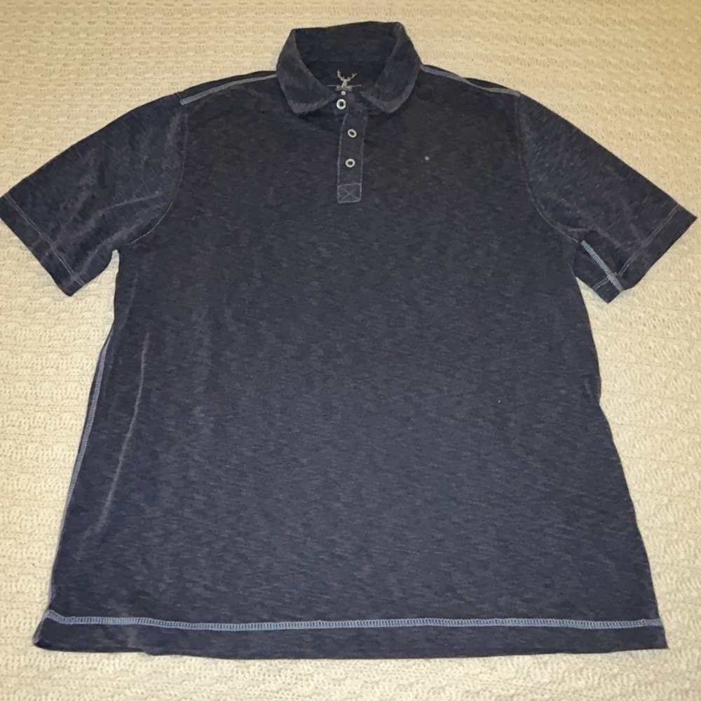 Nicoby Mens Polo Shirt Blue Size XL Large Short Sleeve Modal Blend